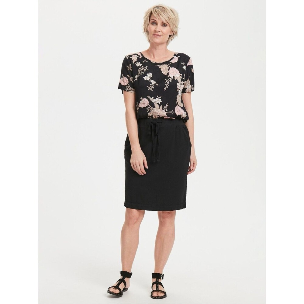 Kasper Black Elastic-Waist Pencil Knee Length Skirt Plus Size XL